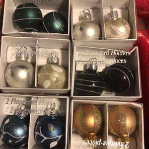 12 Brand New holiday ornaments  Placecard holders